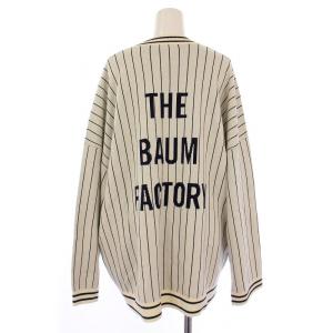 BAUM UND PFERDGARTEN MILANO KNIT CARDIGAN ニット カーディガン 長袖 Vネック ストライプ柄 ロゴ M