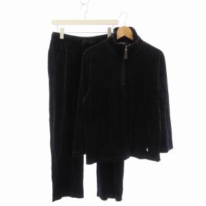 セットアップ 上下 2点セット パンツ ベロア ハープジッププルオーバー M 黒 ブラック /EE