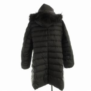 23区 ダウンコート ロング フード ファー 大きいサイズ 50 黒 ブラック CMWWLW0552 /EE