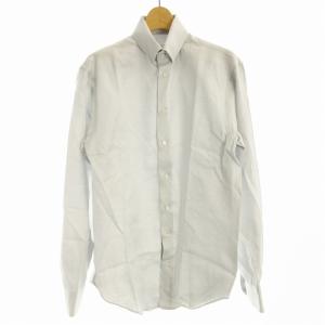 ワイシャツ ボタンダウンシャツ 総柄 長袖 ライトグレー ESCVV3T /EE