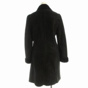 BARNEYS NEW YORK レザージャケット ロング 38 黒 ブラック 420574-05-04 /EE