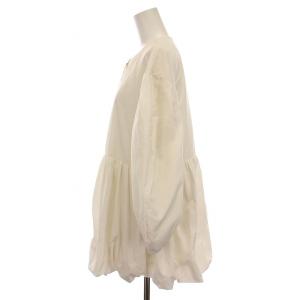 CELFORD 24SS ペプラムバルーンブルゾン ノーカラー ジャケット ジップアップ F 白 CWFJ242011