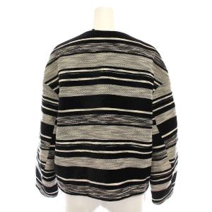 ADORE ノーカラージャケット ボーダー アウター 36 黒 白 531-7250019 /YM