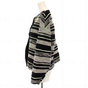 ADORE ノーカラージャケット ボーダー アウター 36 黒 白 531-7250019 /YM