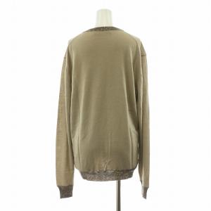 ETRO ニット カットソー 長袖 Vネック 絹 シルク混 カシミヤ混 XL モカ 142-1M101-9828