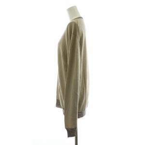 ETRO ニット カットソー 長袖 Vネック 絹 シルク混 カシミヤ混 XL モカ 142-1M101-9828