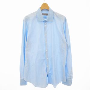 長袖シャツ フロンボタン ペイズリー柄 リネン 3XL 青 ブルー 白 長袖シャツ フロンボタン ペイズリー柄 リネン 3XL 青 ブルー 白