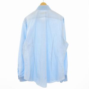 ETRO カジュアルシャツ 長袖 柄襟 43 水色 ライトブルー 141-11454-6304 /EE