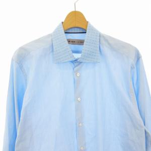 ETRO カジュアルシャツ 長袖 柄襟 43 水色 ライトブルー 141-11454-6304 /EE