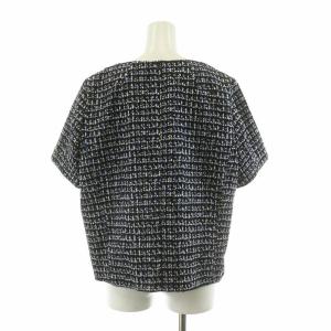 23区 セットアップ 2点セット タイトスカート 半袖カットソー ひざ丈 48 ブラック ブルー CBLWWCA0201