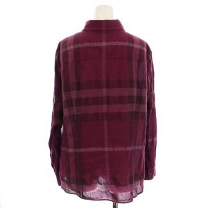 BURBERRY LONDON シャツ ブラウス B2M82-219-36 チェック 長袖 46 紫 パープル /G
