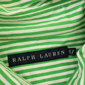 RALPH LAUREN シャツ ストライプ ブラウス 長袖 5 緑 グリーン /G