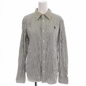 シャツ ストライプ ブラウス 長袖 14 ネイビー 白 /G