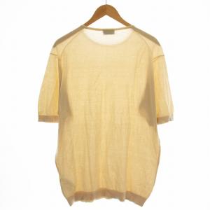 JOHN SMEDLEY 半袖 ニット コットン Tシャツ カットソー XL ベージュ /G