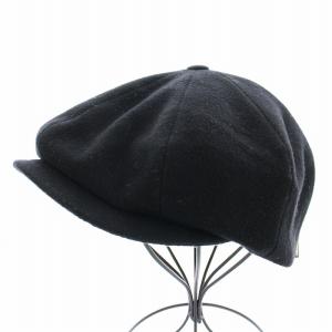 キャスケット 帽子 ウール 62 黒 ブラック /KU