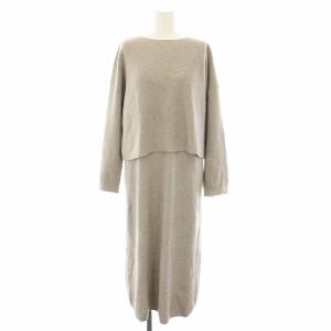 23AW レイヤードニットツインワンピース 2点セット ニットワンピース ロング ノースリーブ ニット