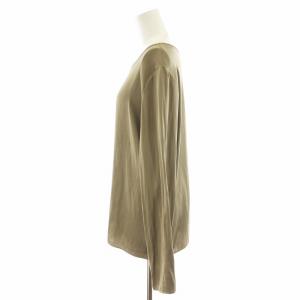 Plage 23AW R’IAM サテンブラウス シャツ 長袖 カーキ 23051922601030 /AN39