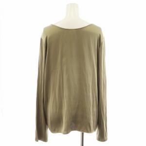 Plage 23AW R’IAM サテンブラウス シャツ 長袖 カーキ 23051922601030 /AN39