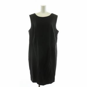 タグ付き ノースリーブワンピース ロング 絹 シルク混 大きいサイズ 48 ブラック OPWWLA0831