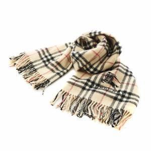 ノバチェック ストール フリンジ ウール ベージュ ブラック レッド