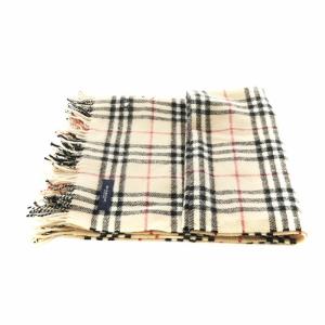 BURBERRY ノバチェック ストール フリンジ ウール ベージュ ブラック レッド