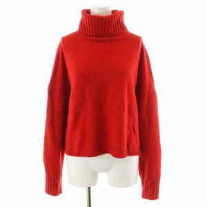 23AW Cropped タートルネック プルオーバー ニット セーター 長袖 カシミヤ混 赤 レッド