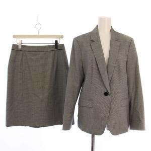 セットアップ スーツ 上下 テーラードジャケット 総裏地 シングル 1B タイトスカート ひざ丈 千鳥格子