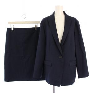 セットアップ スーツ 上下 テーラードジャケット 総裏地 シングル 1B タイトスカート ひざ丈 ウール