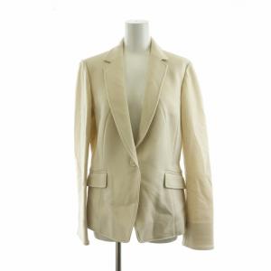 NARA CAMICIE バーズアイスタンドカラージャケット セットアップ タイトスカート シングル ひざ丈 3 4 アイボリー