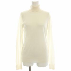 リュクスウール タートルネック ニット カットソー ウール 長袖 1 白 ホワイト KRNVSW0372