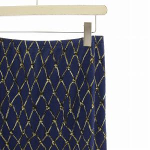 agnes b. フレアスカート ひざ丈 総柄 2 青 ブルー カーキ 303 754 295 /HN