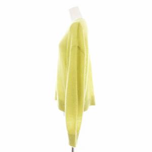 MILA OWEN MILAOWEN 24AW ローゲージオーバーサイズモヘアニットプルオーバー セーター 長袖 ウール混 0 黄緑 09WNT244309