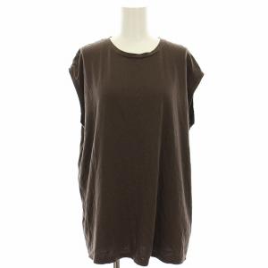 Tシャツ カットソー フレンチスリーブ 茶 ブラウン 21-070-500-4121-1-0 /HN
