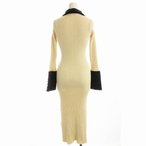 FRAY I.D シャツカラーリブニットワンピース ロング 長袖 3 ベージュ FWNO231111 /EE