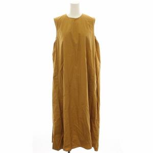 ワンピース ノースリーブ Aライン ロング ミモレ 36 茶 ブラウン 11069206501 /HN