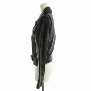 SNIDEL ライダースジャケット ダブル ラムレザー 0 黒 ブラック SWFJ211001 /EE