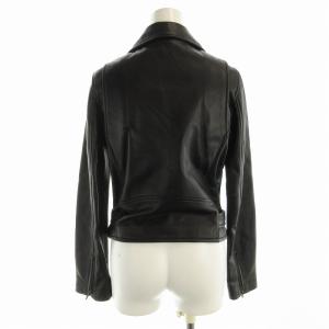 SNIDEL ライダースジャケット ダブル ラムレザー 0 黒 ブラック SWFJ211001 /EE