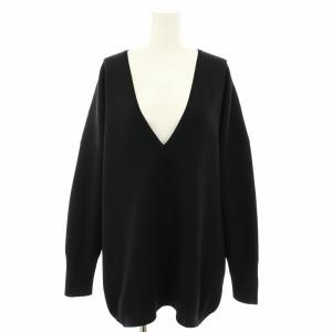 24AW スーパーファインスムースVネックプルオーバー ニット セーター 長袖 タグ付き F 黒 ブラック