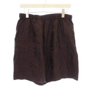 23SS ボタニカル柄 ショートパンツ 23030500422010 シルク混 ハーフパンツ F 茶 ブラウン