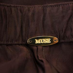 MUSE de Deuxieme Classe 23SS ボタニカル柄 ショートパンツ 23030500422010 シルク混 ハーフパンツ F 茶 ブラウン