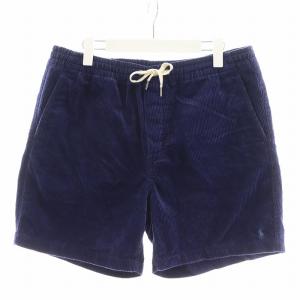 ショートパンツ ハーフパンツ ロゴ刺繍 コーデュロイ L 紫 パープル 7108698908005 /AN47