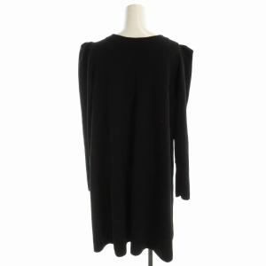 バックタックAラインニットワンピース ひざ丈 長袖 38 黒 ブラック CWNO215044 /EE