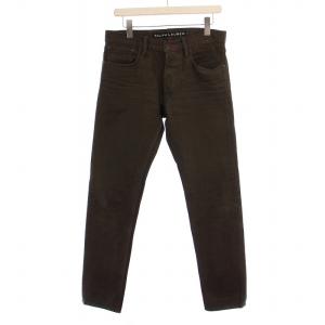 ブラックレーベル Black Label コーティングデニムパンツ ジーンズ ボタンフライ 29 茶 4855165STFT