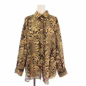 Leopared 2WAY Blouse レオパード柄2WAYブラウス シャツ 長袖 レギュラーカラー