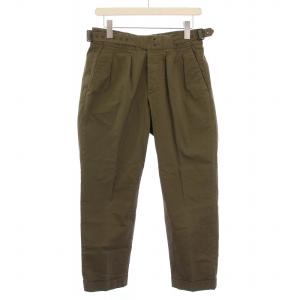 GHURKA SARTORIAL テーパードパンツ スラックス タック ボタンフライ 44 カーキ /BB