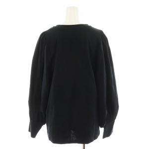 Lisiere L'Appartement 21AW ギャザーロングスリーブT Gather L/S Tee Tシャツ カットソー 長袖 黒 ブラック