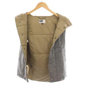 Engineered Garments 中綿ベスト フード付き ヘリンボーン ウール S 黒 白 カーキ /YM