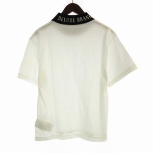 GOLDEN GOOSE DELUXE BRAND Tシャツ カットソー ロゴ ハイネック 半袖 S 黒 ブラック 白 ホワイト