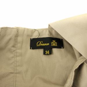 Drawer コットンノースリーブオールインワン サロペット ギャザー 34 ライトベージュ 6526-299-1190