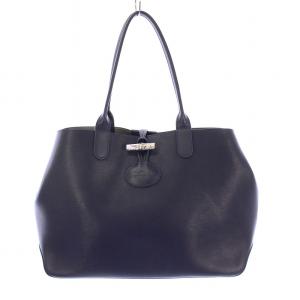 ロゾ トートバッグ ハンドバッグ レザー ロゴ 紺 ネイビー /BB